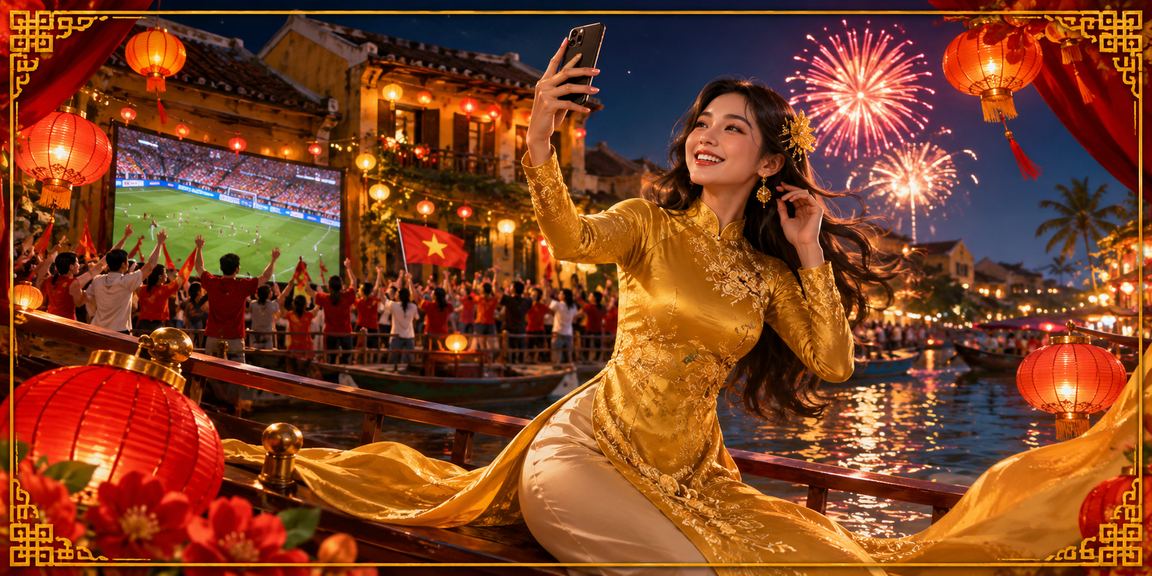 Người dùng tại Hội An trải nghiệm casino mobile trong tà áo dài truyền thống